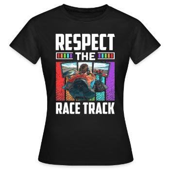 Simulator Cockpit Esports Sim Racing - Women's T-Shirt - black - Front - AI Model Female 172 dark (172cm)