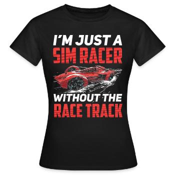 Simulator Cockpit Esports Sim Racing - Women's T-Shirt - black - Front - AI Model Female 172 dark (172cm)