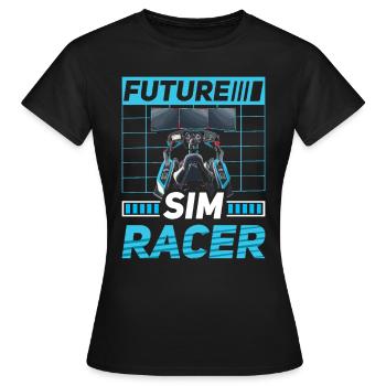 Simulator Cockpit Esports Sim Racing - Women's T-Shirt - black - Front - AI Model Female 172 dark (172cm)