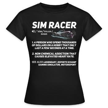 Simulator Cockpit Esports Sim Racing - Women's T-Shirt - black - Front - AI Model Female 172 dark (172cm)