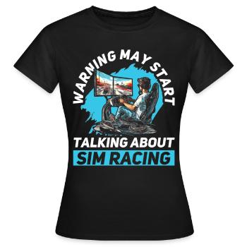 Simulator Cockpit Esports Sim Racing - Women's T-Shirt - black - Front - AI Model Female 172 dark (172cm)
