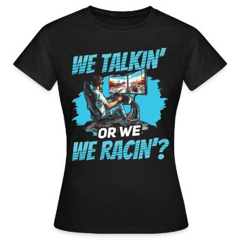 Simulator Cockpit Esports Sim Racing - Women's T-Shirt - black - Front - AI Model Female 172 dark (172cm)