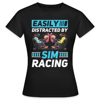 Simulator Cockpit Esports Sim Racing - Women's T-Shirt - black - Front - AI Model Female 172 dark (172cm)