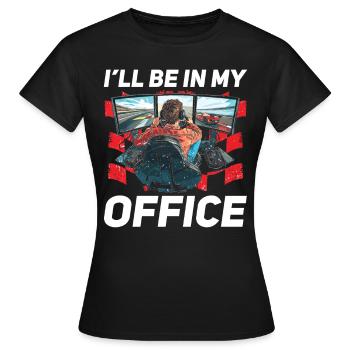 Simulator Cockpit Esports Sim Racing - Women's T-Shirt - black - Front - AI Model Female 172 dark (172cm)