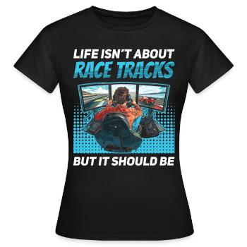Simulator Cockpit Esports Sim Racing - Women's T-Shirt - black - Front - AI Model Female 172 dark (172cm)