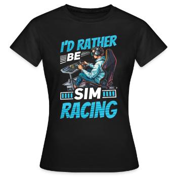 Simulator Cockpit Esports Sim Racing - Women's T-Shirt - black - Front - AI Model Female 172 dark (172cm)