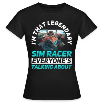 Simulator Cockpit Esports Sim Racing - Women's T-Shirt - black - Front - AI Model Female 172 dark (172cm)