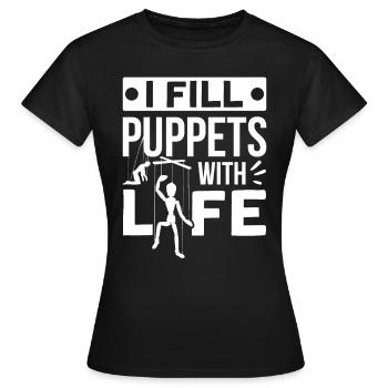 Puppeteer, puppeteer - Women's T-Shirt - black - Front - AI Model Female 172 dark (172cm)