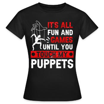 Puppeteer, puppeteer - Women's T-Shirt - black - Front - AI Model Female 172 dark (172cm)