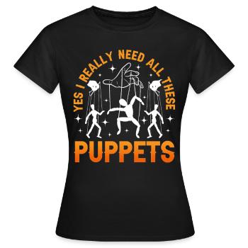 Puppeteer, puppeteer - Women's T-Shirt - black - Front - AI Model Female 172 dark (172cm)