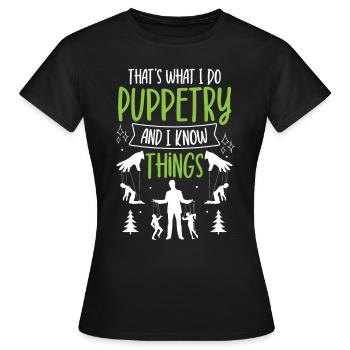 Puppeteer, puppeteer - Women's T-Shirt - black - Front - AI Model Female 172 dark (172cm)