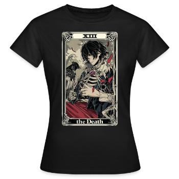 Carte de Tarot sorcellerie occulte Anime Goth - T-shirt Femme - noir - Devant - AI Model Female 172 dark (172cm)