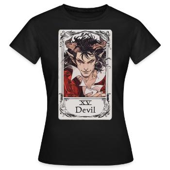Carte de Tarot sorcellerie occulte Anime Goth - T-shirt Femme - noir - Devant - AI Model Female 172 dark (172cm)