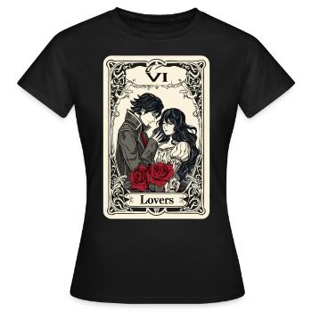 Carte de Tarot sorcellerie occulte Anime Goth - T-shirt Femme - noir - Devant - AI Model Female 172 dark (172cm)