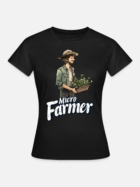 Microgreen Agriculture Gartenarbeit - Frauen T-Shirt - Schwarz