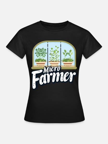 Microgreen Agriculture Gartenarbeit - Frauen T-Shirt - Schwarz