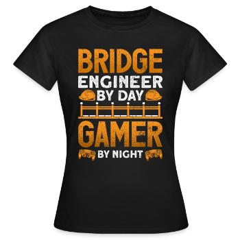 Bridge Construction and Bridge Engineer - Women's T-Shirt - black - Front - AI Model Female 172 dark (172cm)