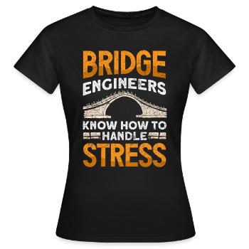 Bridge Construction and Bridge Engineer - Women's T-Shirt - black - Front - AI Model Female 172 dark (172cm)