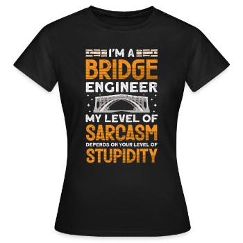 Construction de ponts et ingénieur de ponts - T-shirt Femme - noir - Devant - AI Model Female 172 dark (172cm)