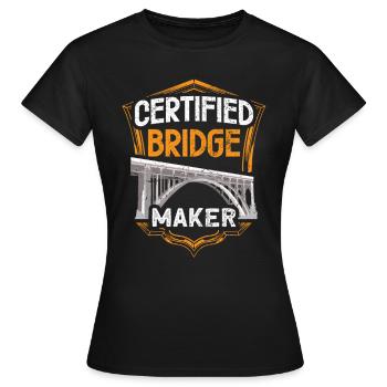 Bridge Construction and Bridge Engineer - Women's T-Shirt - black - Front - AI Model Female 172 dark (172cm)