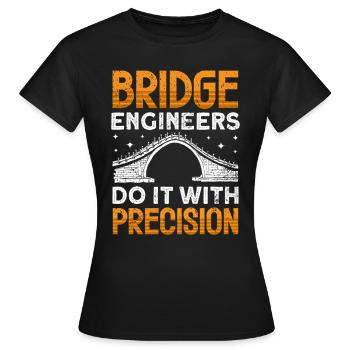 Construction de ponts et ingénieur de ponts - T-shirt Femme - noir - Devant - AI Model Female 172 dark (172cm)
