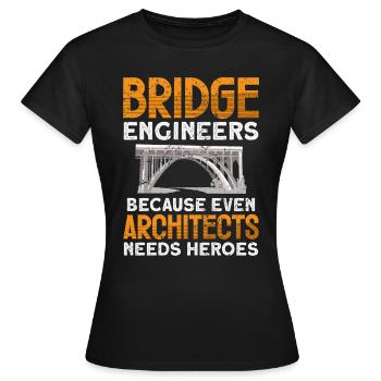 Bridge Construction and Bridge Engineer - Women's T-Shirt - black - Front - AI Model Female 172 dark (172cm)