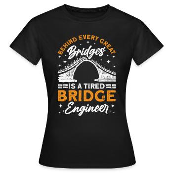 Bridge Construction and Bridge Engineer - Women's T-Shirt - black - Front - AI Model Female 172 dark (172cm)