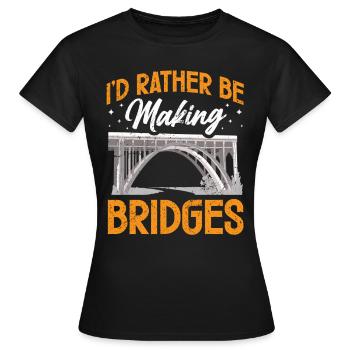 Bridge Construction and Bridge Engineer - Women's T-Shirt - black - Front - AI Model Female 172 dark (172cm)