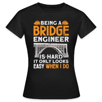 Bridge Construction and Bridge Engineer - Women's T-Shirt - black - Front - AI Model Female 172 dark (172cm)