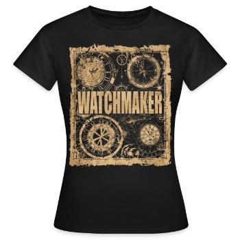 Horlogerie Signification Horloger - T-shirt Femme - noir - Devant - AI Model Female 172 dark (172cm)