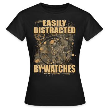 Horologie Stunde Bedeutung Uhrmacher - Frauen T-Shirt - Schwarz - Vorne - AI Model Female 172 dark (172cm)