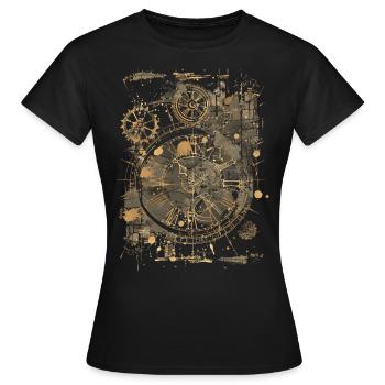 Horlogerie Signification Horloger - T-shirt Femme - noir - Devant - AI Model Female 172 dark (172cm)