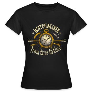 Horlogerie Signification Horloger - T-shirt Femme - noir - Devant - AI Model Female 172 dark (172cm)