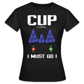 Empilage de gobelets Speed Stacker - T-shirt Femme - noir - Devant - AI Model Female 172 dark (172cm)