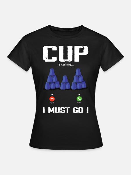 Stapeln Von Bechern Speed Stacker - Frauen T-Shirt - Schwarz