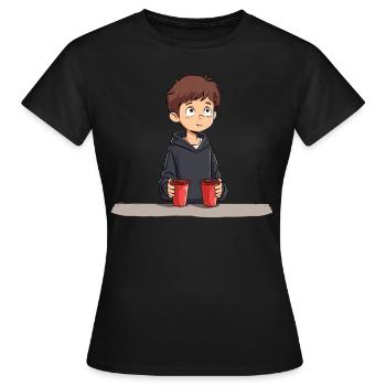 Empilage de gobelets Speed Stacker - T-shirt Femme - noir - Devant - AI Model Female 172 dark (172cm)