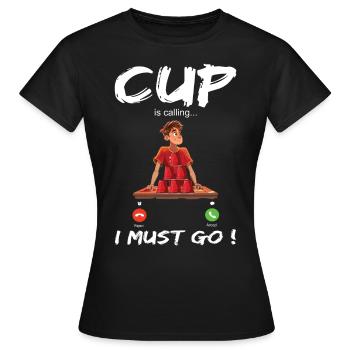 Empilage de gobelets Speed Stacker - T-shirt Femme - noir - Devant - AI Model Female 172 dark (172cm)
