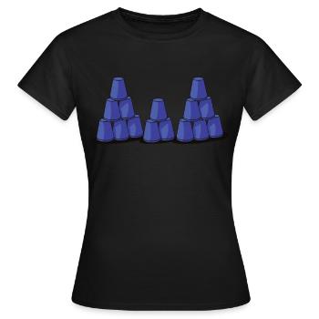 Empilage de gobelets Speed Stacker - T-shirt Femme - noir - Devant - AI Model Female 172 dark (172cm)