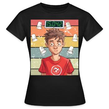 Empilage de gobelets Speed Stacker - T-shirt Femme - noir - Devant - AI Model Female 172 dark (172cm)