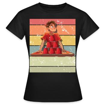 Empilage de gobelets Speed Stacker - T-shirt Femme - noir - Devant - AI Model Female 172 dark (172cm)
