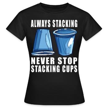 Empilage de gobelets Speed Stacker - T-shirt Femme - noir - Devant - AI Model Female 172 dark (172cm)