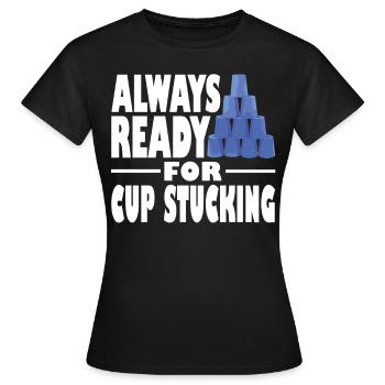 Empilage de gobelets Speed Stacker - T-shirt Femme - noir - Devant - AI Model Female 172 dark (172cm)