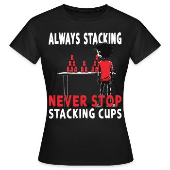Empilage de gobelets Speed Stacker - T-shirt Femme - noir - Devant - AI Model Female 172 dark (172cm)