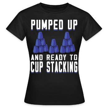 Empilage de gobelets Speed Stacker - T-shirt Femme - noir - Devant - AI Model Female 172 dark (172cm)
