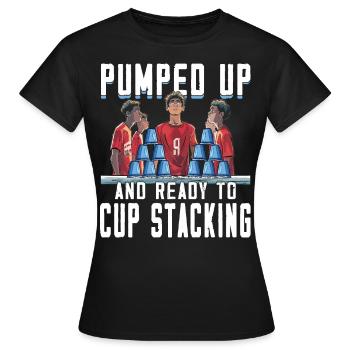Empilage de gobelets Speed Stacker - T-shirt Femme - noir - Devant - AI Model Female 172 dark (172cm)