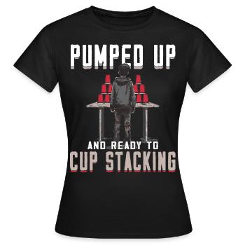 Empilage de gobelets Speed Stacker - T-shirt Femme - noir - Devant - AI Model Female 172 dark (172cm)