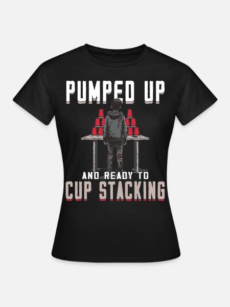 Stapeln Von Bechern Speed Stacker - Frauen T-Shirt - Schwarz