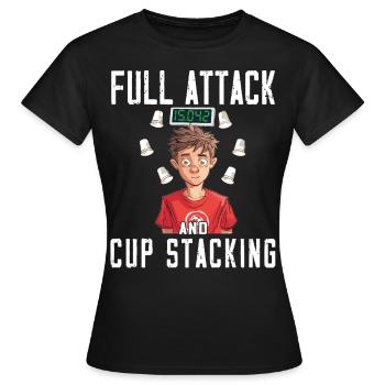 Empilage de gobelets Speed Stacker - T-shirt Femme - noir - Devant - AI Model Female 172 dark (172cm)