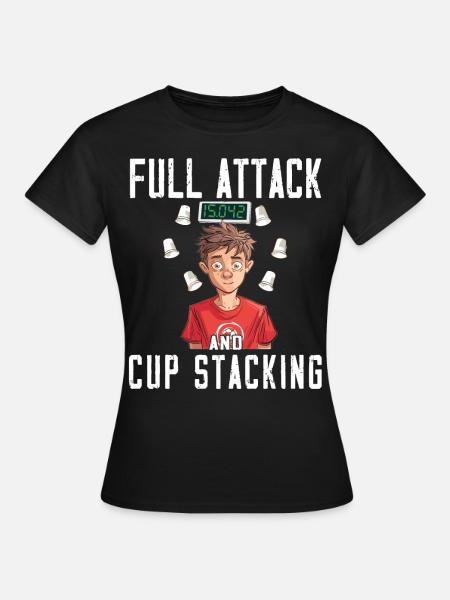 Stapeln Von Bechern Speed Stacker - Frauen T-Shirt - Schwarz