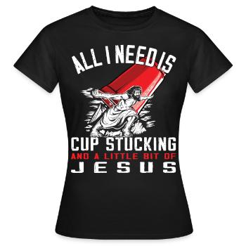 Empilage de gobelets Speed Stacker - T-shirt Femme - noir - Devant - AI Model Female 172 dark (172cm)